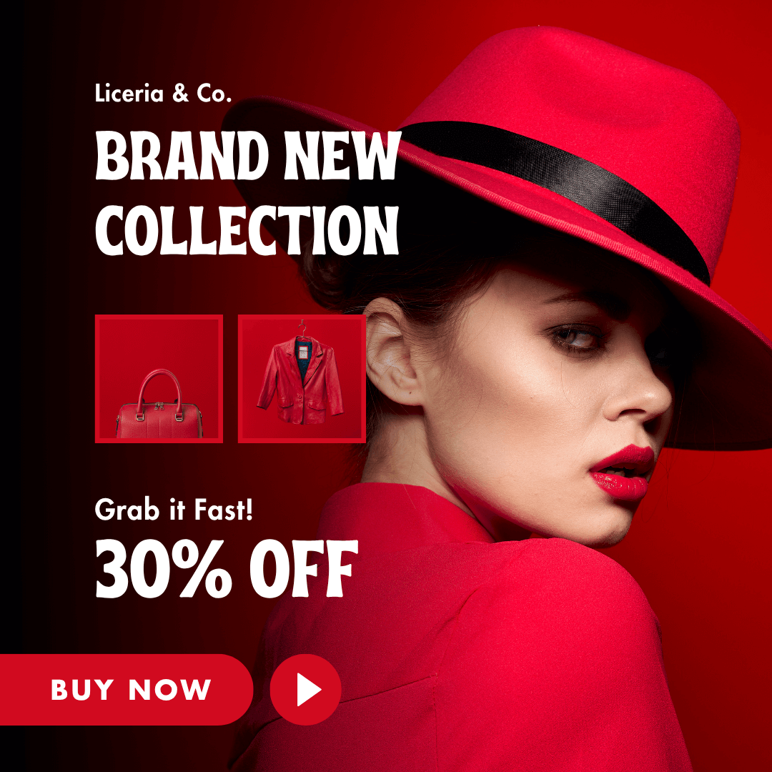 Red Bold Fashion Promo Facebook Post